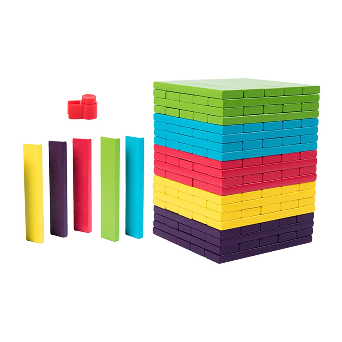 100 Pieces Wooden Blocks Stacking Game Building Kits Board Games N8207