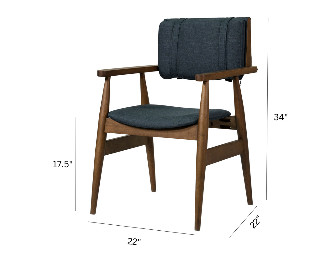 DarkBlue Solid Wood Dining Chairs (Set of 2) K888
