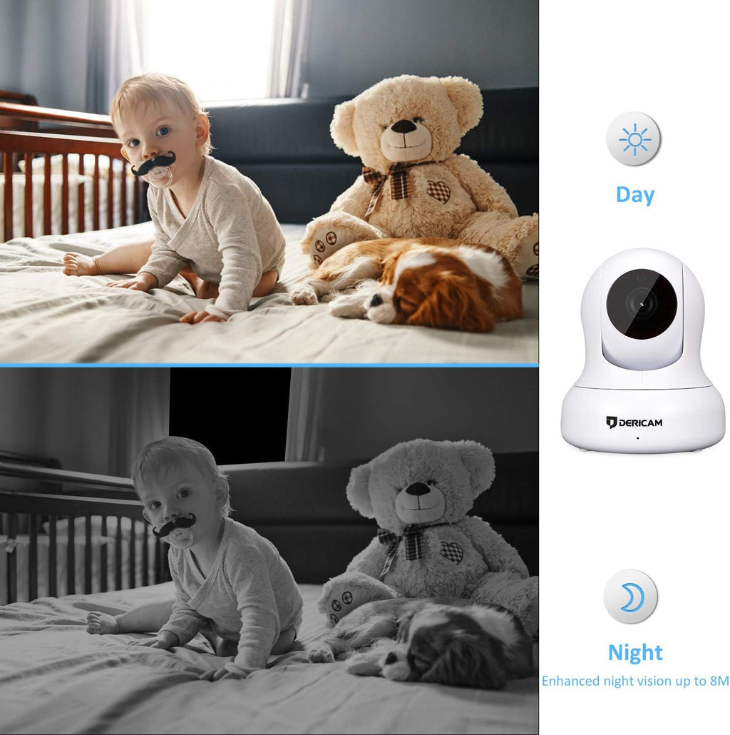 White 1080P Full HD Home Security Camera Pan/Tilt Night Vision Pack of 2 W443556