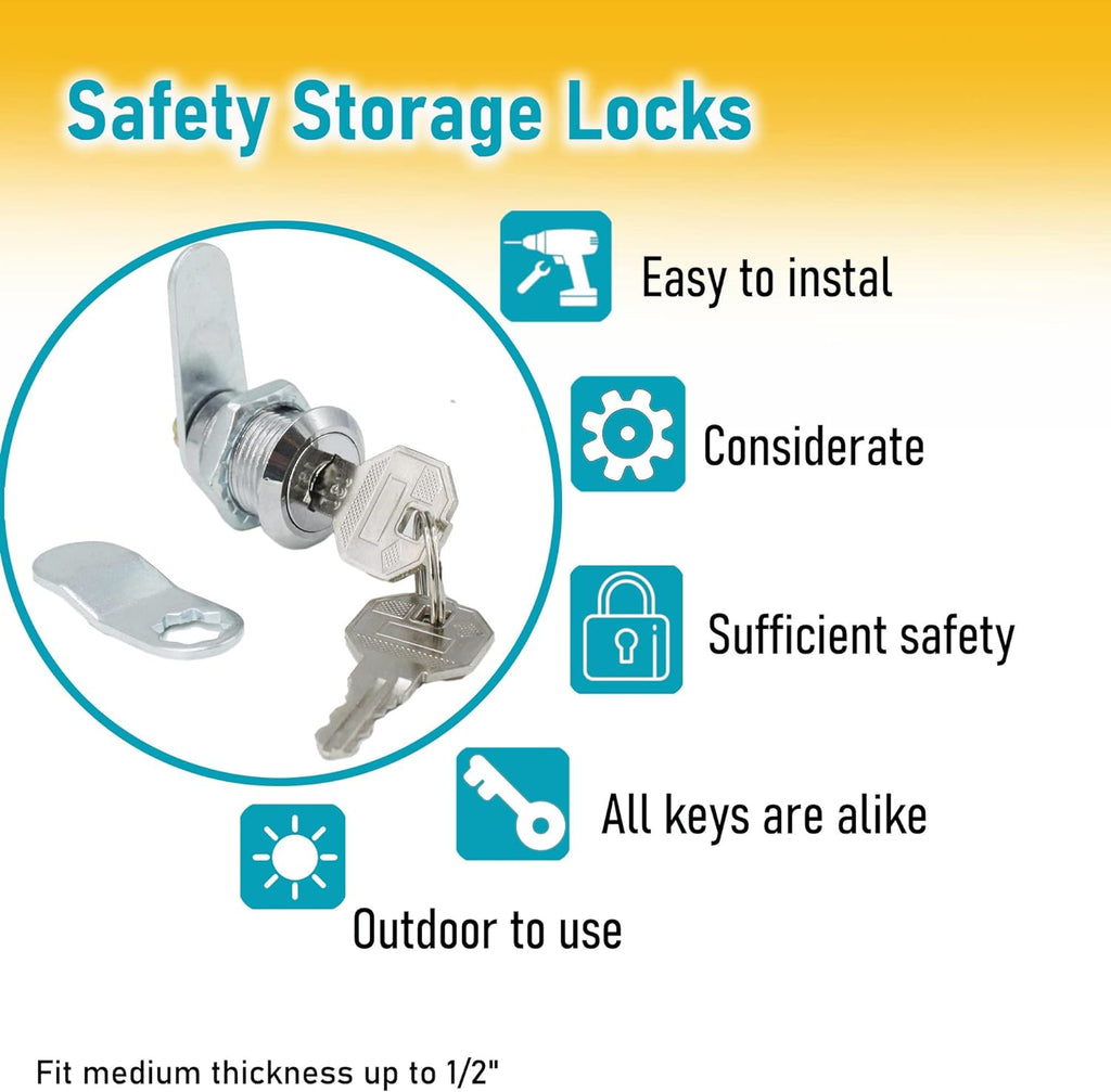 7/8 RV Storage Door Locks Keyed Alike 12 Pack 24 Keys L31251