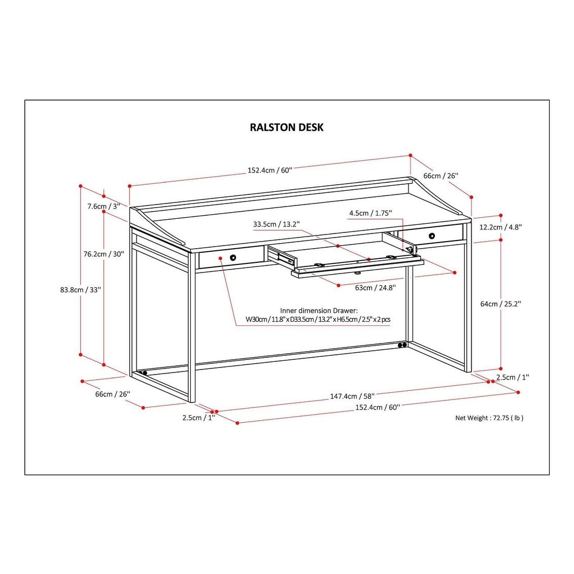 Solid Acacia Wood Writing Office Desk G744180